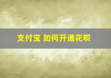 支付宝 如何开通花呗